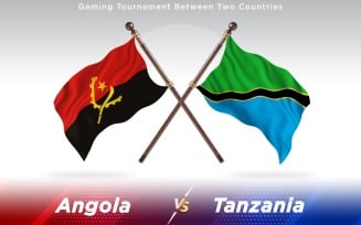 Angola versus Tanzania Two Countries Flags - Illustration