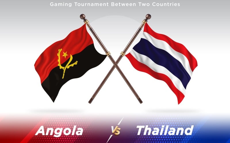 Angola versus Thailand Two Countries Flags - Illustration