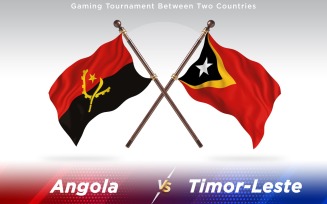 Angola versus Timor-Leste Two Countries Flags - Illustration