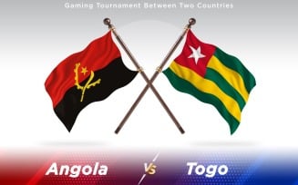 Angola versus Togo Two Countries Flags - Illustration