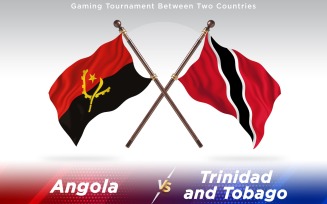 Angola versus Trinidad and Tobago Two Countries Flags - Illustration
