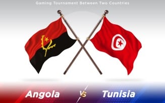 Angola versus Tunisia Two Countries Flags - Illustration