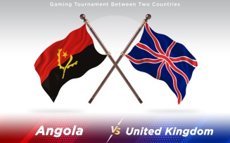 Angola versus United Kingdom Two Countries Flags - Illustration