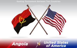 Angola versus United States of America Two Countries Flags - Illustration