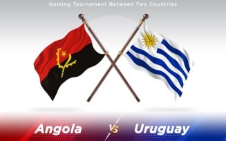 Angola versus Uruguay Two Countries Flags - Illustration