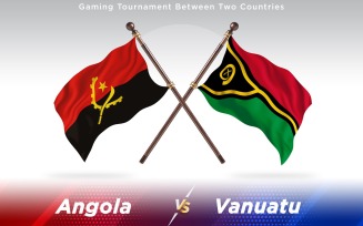 Angola versus Vanuatu Two Countries Flags - Illustration