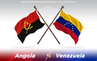Angola versus Venezuela Two Countries Flags - Illustration