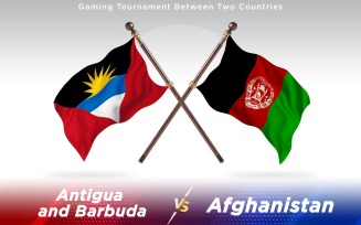 Antigua versus Afghanistan Two Countries Flags - Illustration