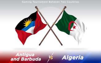 Antigua versus Algeria Two Countries Flags - Illustration
