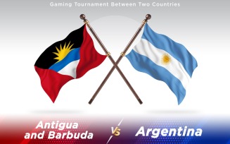 Antigua versus Argentina Two Countries Flags - Illustration
