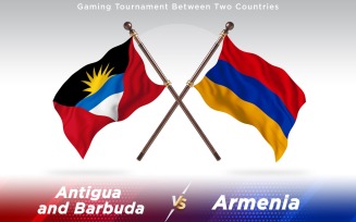 Antigua versus Armenia Two Countries Flags - Illustration