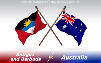 Antigua versus Australia Two Countries Flags - Illustration