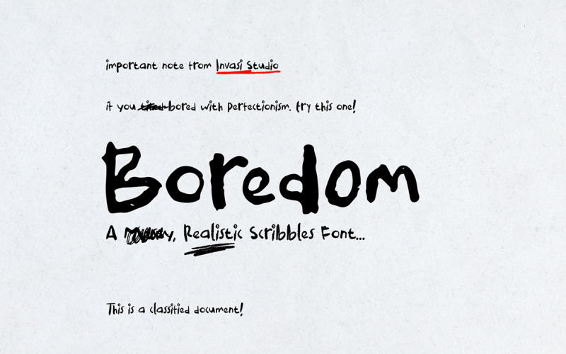 Boredom Handwritten Font