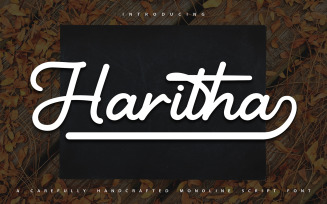 Haritha | Handcrafted Monoline Cursive Font