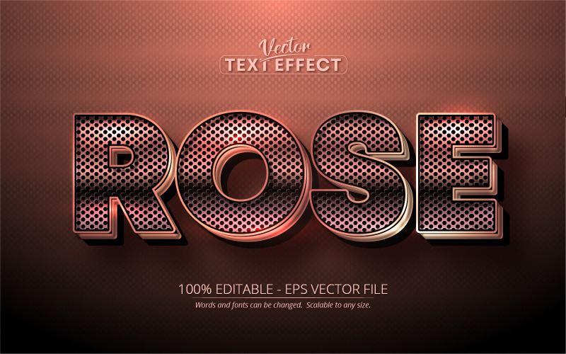 Shiny Rose Gold Text Effect - Vector Image Vector Graphic