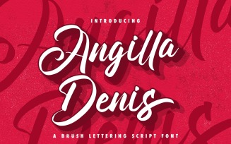 Angilla Denis - Brush Cursive Font