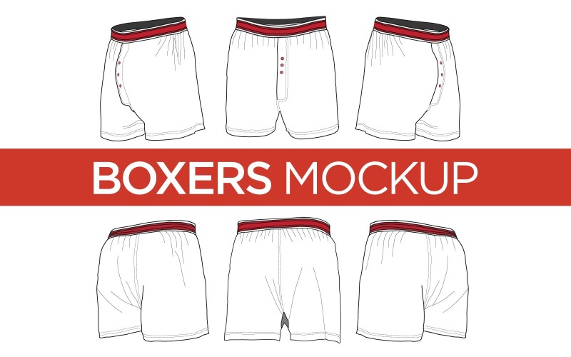 Boxers - Vector Template product mockup Product Mockup