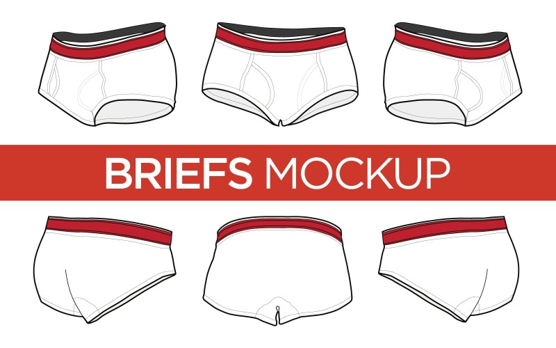 Briefs/Underwear - Vector Template product mockup Product Mockup