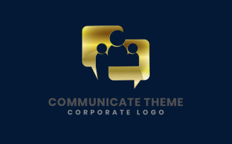 Gold Communicate Team Logo Template