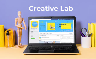 Free Creative Lab Facebook Cover Template for Social Media