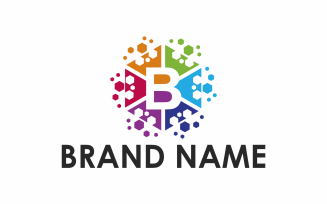 Hexagon Letter B Logo Template