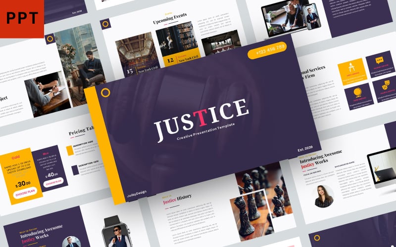 Justice PowerPoint template PowerPoint Template