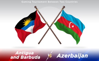 Antigua versus Azerbaijan Two Countries Flags - Illustration