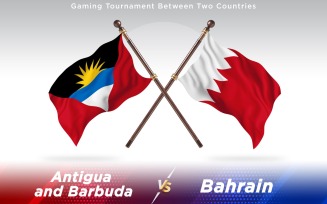 Antigua versus Bahrain Two Countries Flags - Illustration