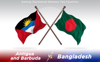 Antigua versus Bangladesh Two Countries Flags - Illustration