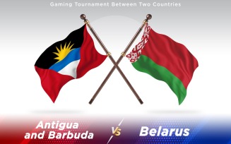 Antigua versus Belarus Two Countries Flags - Illustration