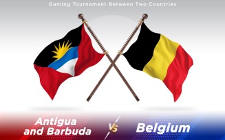 Antigua versus Belgium Two Countries Flags - Illustration