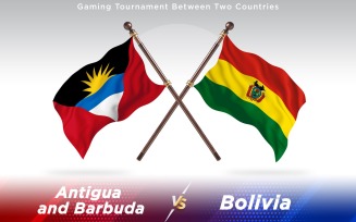 Antigua versus Bolivia Two Countries Flags - Illustration