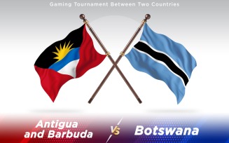 Antigua versus Botswana Two Countries Flags - Illustration