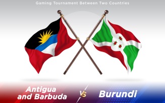 Antigua versus Burundi Two Countries Flags - Illustration