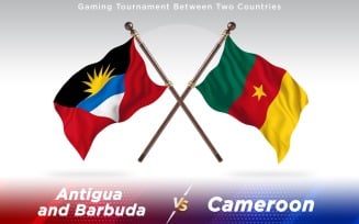 Antigua versus Cameroon Two Countries Flags - Illustration