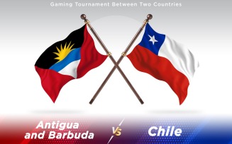 Antigua versus Chile Two Countries Flags - Illustration