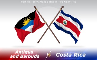 Antigua versus Costa Rica Two Countries Flags - Illustration
