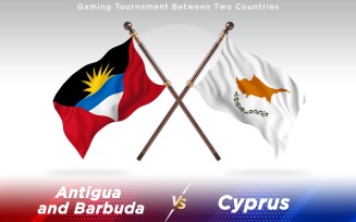 Antigua versus Cyprus Two Countries Flags - Illustration