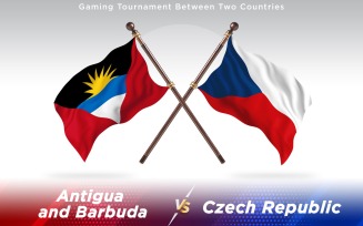 Antigua versus Czech Republic Two Countries Flags - Illustration