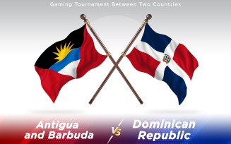 Antigua versus Dominican Republic Two Countries Flags - Illustration