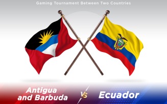 Antigua versus Ecuador Two Countries Flags - Illustration