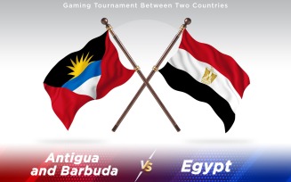 Antigua versus Egypt Two Countries Flags - Illustration