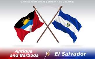 Antigua versus El Salvador Two Countries Flags - Illustration