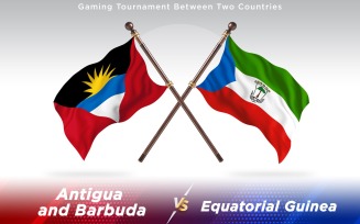 Antigua versus Equatorial Guinea Two Countries Flags - Illustration