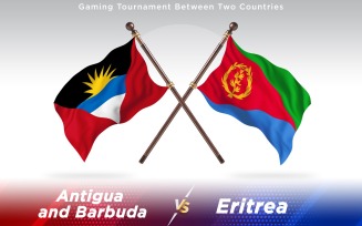 Antigua versus Eritrea Two Countries Flags - Illustration