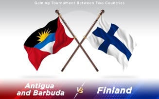 Antigua versus Finland Two Countries Flags - Illustration