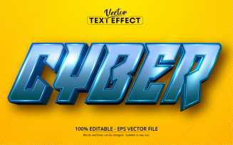 Cyber Text, Editable Text Effect - Vector Image