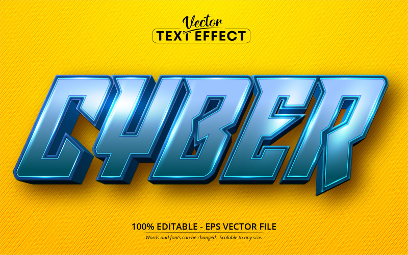 Cyber Text, Editable Text Effect - Vector Image Vector Graphic