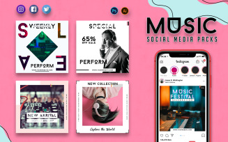 Music Promo Packs Social Media Template