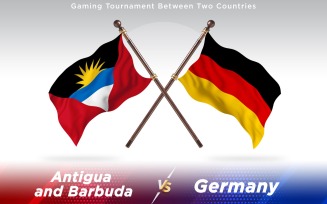 Antigua versus Germany Two Countries Flags - Illustration